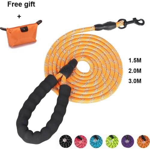 1.5M 2.0M 3.0M Pet Dog Leash small Large Puppy Two Dog Leash Recall Training Tracking Obedience Long Lead Mountain Climbing Rope