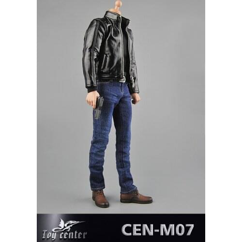 1/6 Male Agent Leather Suit Jeans Leather Shoes Model Set Fit 12" Action Figure Doll CEN-M07