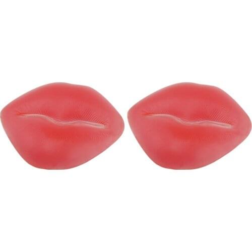 1 Pair Of Ladies Lip Shape Paste Breast Bra Silicone Heart Nipple Cover Silicone Material Chest Sticker