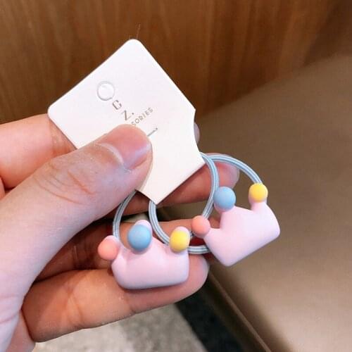2pcs/lot Simple Children Cute Cartoon Animal Fruit Rubber Band Hair Rope for Sweet Girl Princess Ponytail Hair Accessories