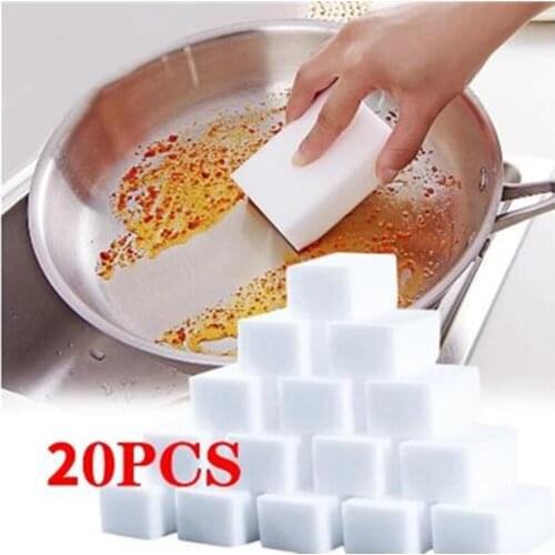 20Pcs Cleaning Sponges Melamine Foam Kitchen Bathroom Sponge Eraser Multi-functional Furniture Pad Dish Cleaning Sponge Foam