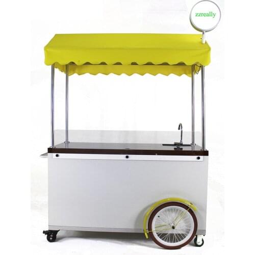 2021 New Adult Cargo Bike Adult Tricycle Outdoor Mobile Hand Push Street food Cart Sale Coffee Snack Hotdog