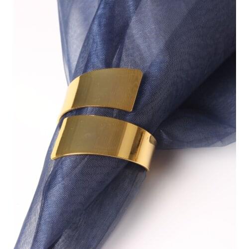 4pcs Gold-plated silver blade napkin buckle glossy napkin ring