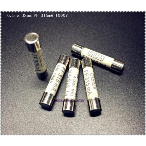 5-15pcs/Lot 6.3 x 32mm FF 315mA 1000V SIBA Ceramics Fuse DMI-Fuse For Multimeter Brand New