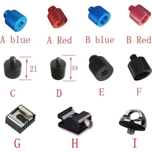 50pcs 1/4" to 3/8" 5/8" to 1/4" Male to Female SC-6 Cold Hot Shoe Thread Screw Mount Adapter Tripod Plate Screw for SLR camera