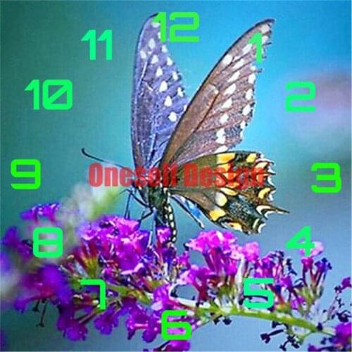 5d diamond painting clock butterfly diamond painting full square clock diy frame decoration home diamond mosaic sale diamond art