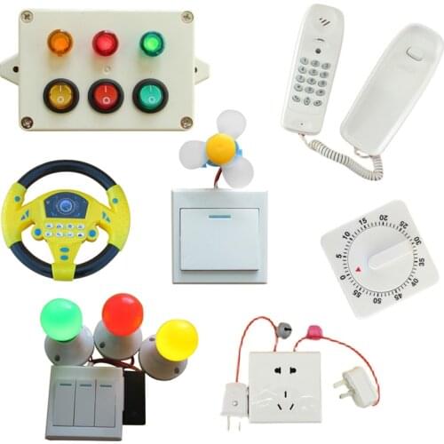 Kids Busy Board DIY Toys Montessori Material Educational Sensory Activity Board Accessories Fine Motor Skill Switch Plug Socket