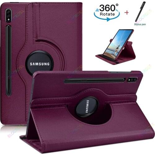 2020 For Samsung Galaxy Tab S7 11" T870/T875/T876 Case 360 Rotating Tablet Case For Galaxy Tab S7 Plus 12.4"Litchi pattern Cover