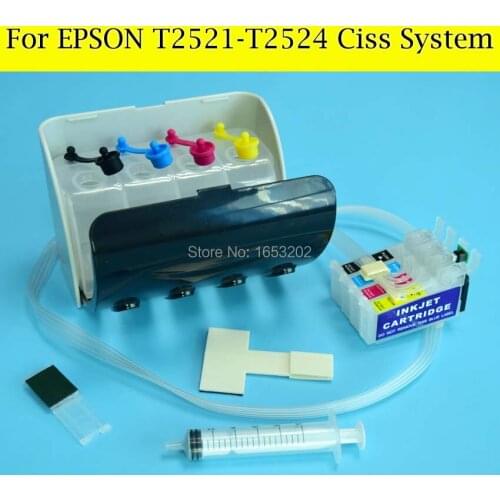 With ARC Chip 252 T2521-T2524 Ciss System For Epson WF-7620 WF-7110 WF-3640 WF-7610 WF-3620 P Ink Cartridge