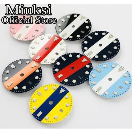 Miuksi 28.5mm sterile dial luminous mark fit ETA 2826 2824 Seagull 1612 Mingzhu DG 2813 3804, Miyota 8205 8215 821A movement