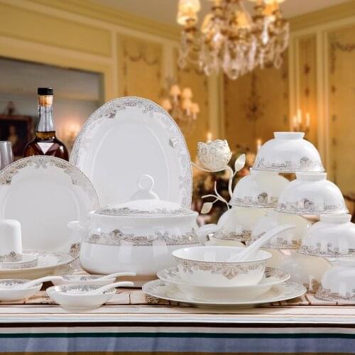 [color] Ningxiang Yi Jingdezhen ceramic dishes in Phnom Penh, European bone china tableware set