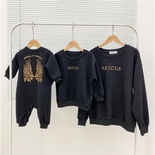 Parent child winter clothing 2020 new Korean version of a family of three with cartoon back, bright wings, plush and thickened s