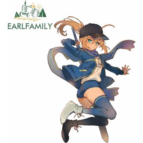 EARLFAMILY 13cm x 9.0cm for Active Combat Girl Car Stickers Accessories Sunscreen Decal Anime Funny Interesting Graphics Decor