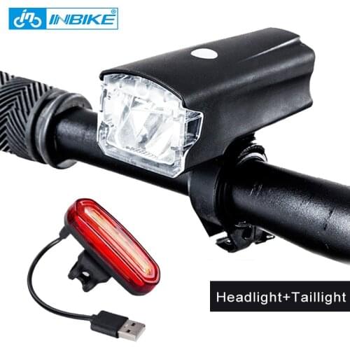 INBIKE Bicycle Light MTB Road Bike Headlight USB Rechargeable Led Light IPX-4 Waterproof Cycling Accessories Battery Flashlight