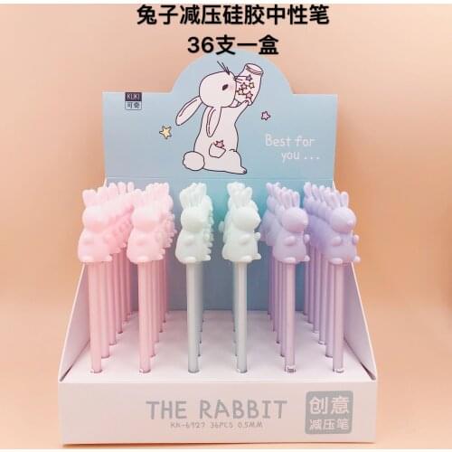 36pcs Gel Pens Kawai Rabbit black gel-ink Pen Student pens for writing Cute stationery office school supplies 0.5mm