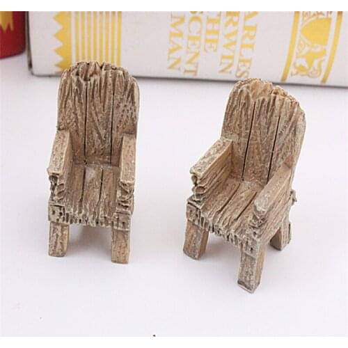 Doll House Miniature Chair Wood Color Beach Designer Chairs