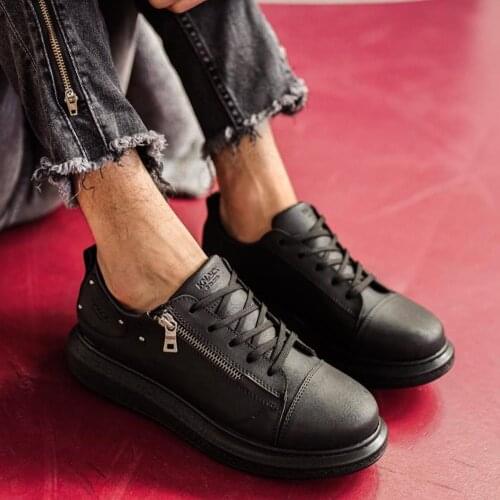 Knack Yüksek Taban Günlük Ayakkabı 555 Siyah (Siyah Taban) Yeni Ürün Nefes Alabilen Özel Üretim Trük Malı Hızlı Ve Güvenli Kargo