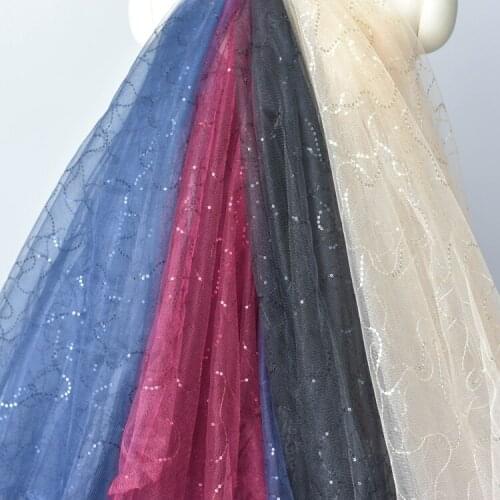 Multicolor wedding accessories Sequin sky star childrens dress lining DIY fabric with mesh