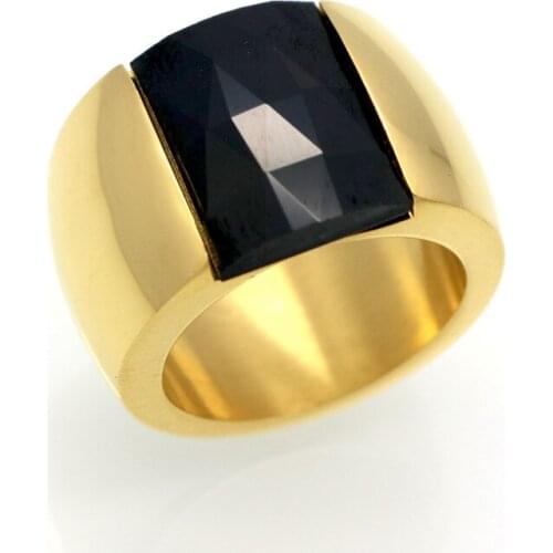 Fashion Brand Stainless Steel Ring For Women Austrian Crystal Blue Green Red Stone Ring Gold Colour Female Wedding Ring Band