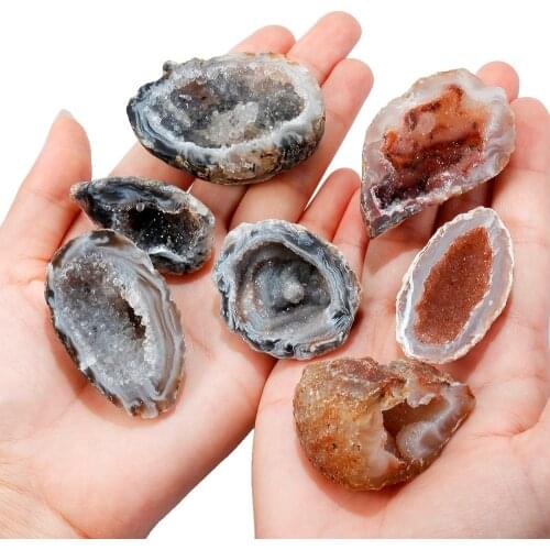 TUMBEELLUWA Natural Raw Crystals Druzy Half Agate Geode Mineral Irregular Gem stone Specimen
