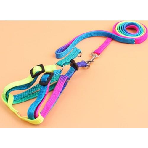 Nylon Puppy Pet Cat Dog Leash Adjustable Durable Pets Ropes Colorful Cat Small Dogs Harness Collar Lead Strap Belt #50g