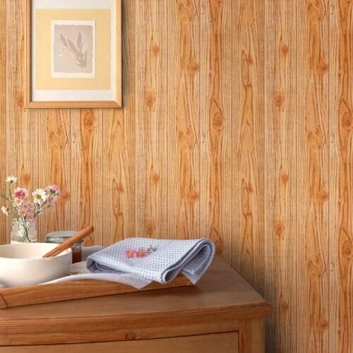 Beibehang PVC Wood papel de parede 3d Wallpaper for wall 3d wall paper roll Waterproof Living Room TV Bedroom wall sticker