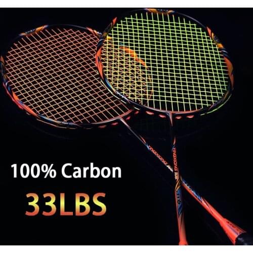 33LBS Full Carbon Fiber Offensive Badminton Racket Strung Ultralight 4U 80G Professional Rackets G5 Speed Racquet Sports Adult