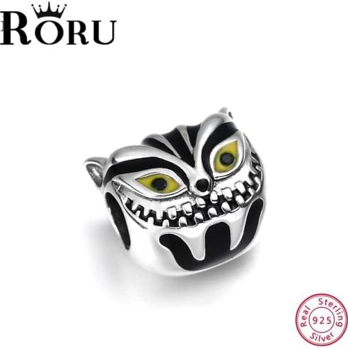 RORU Hot Selling Genuine Silver 925 Charms Owl Animal Bead Bracelet Accessories DIY Jewelry
