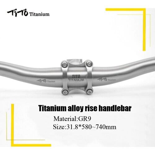 Titanium Alloy Bicycle Handlebar Swallow Shaped Titanium Handlebar Mountain Bike MTB Riser Handlebars Bike Parts 31.8*580-720mm
