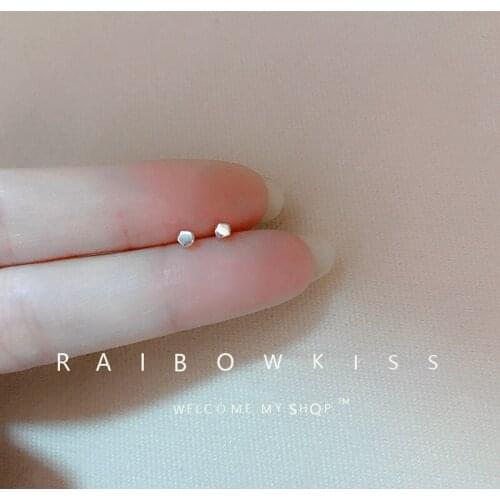 Rhombus Cube Earrings For Women Summer Geometric Polygon Office Small Ear Ring Simple Trendy Female Fashion Jewelry 2021 Korean