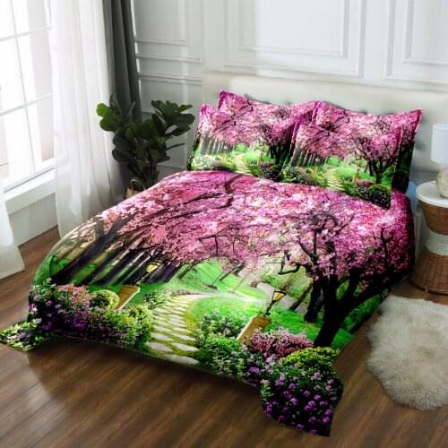 Modern 3D Bedding set twin queen California king duvet bed cover Sheet Quilt Cover Pillowcase Custom size Bed decoration flower