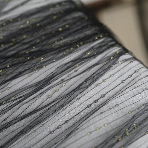 Tulle Fabric with golden rain fall