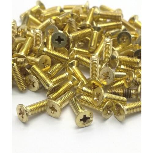 50pcs GB819 DIN965 Brass Countersunk Head Screw Phillips Cross Recessed Flat Head Machine Screws Bolts M2 M2.5 M3 M4 M5 M6 M8