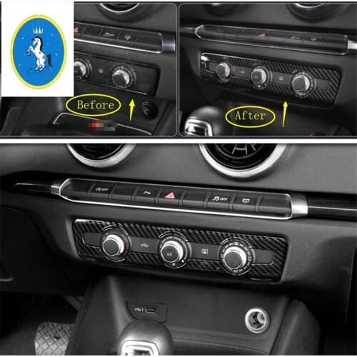Yimaautotrims Auto Accessory Central Air Conditioning Decoration Cover Trim Carbon Fiber ABS Fit For Audi A3 V8 2014 - 2019