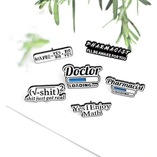 Study Well Enjoy Learning Lapel Badges Cartoon Pins Gifts for Friends Jewelry Wholesale Fun Mathematical Formula Enamel Pin