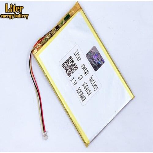 1.0MM 3pin connector 4558120 4560120 3.7V 5200mah Wholesale ultra thin lipo batteries rechargeable lithium ion polymer