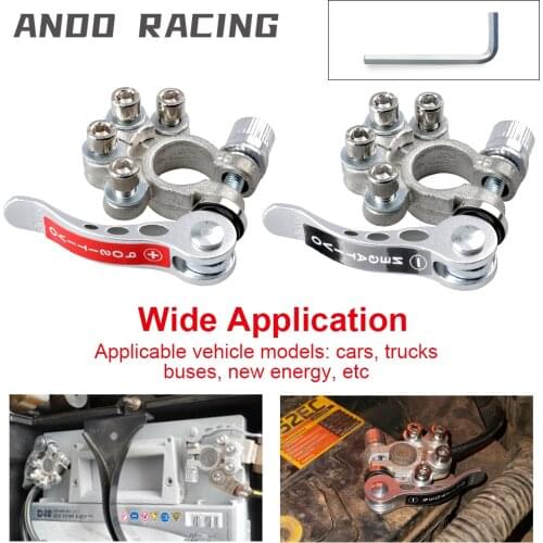 1 Pair Toolless Quick Disconnect Battery Main Cable Post Terminal Shut-Off Connectors 6v12v 24v Boat Race Car UTV Tractor Truck