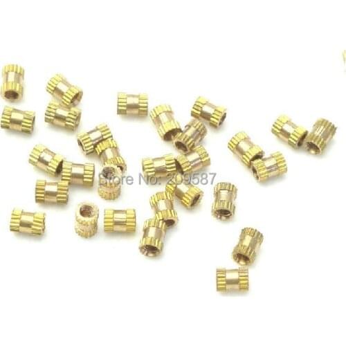 100pcs Brass Knurl Nuts M2.5x8mm(L)-3.5mm(OD) Metric Threaded insert