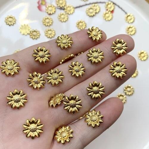 12mm Small Golden Chrysanthemum Rhinestone Flat Back Jewelry DIY Hair Pin Handset Decorative Accessories