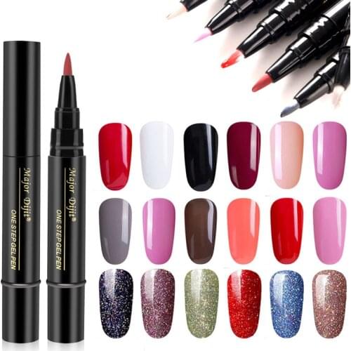 3 In 1 One Step Nail Gel Polish Pen Long-lasting LED UV Lamp Varnish no Base &Top Coat Nail Gel