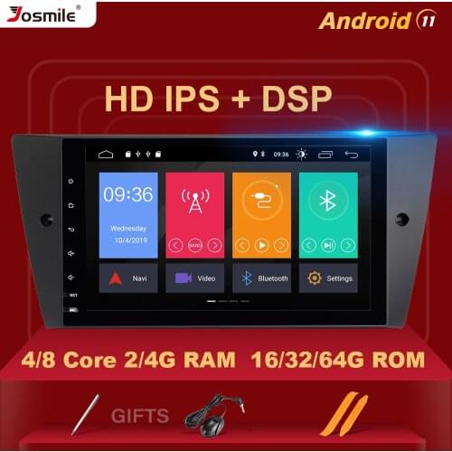 DSP 8 Core 4GB 64G 1 Din Android 11 Car Radio For BMW E90/E91/E92/E93 Multimedia Player Navigation GPS Stereo Audio head Unit