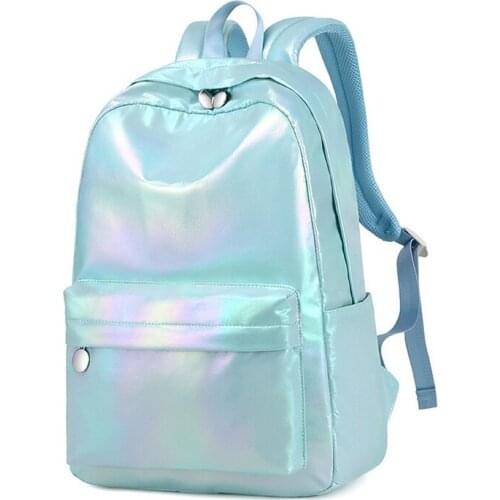 Shiny Women Fashion Backpack 2021 Green Pink Purple School Backpacks for Teenagers Girls Korean Back Bag Mochila Mujer Sac Femme
