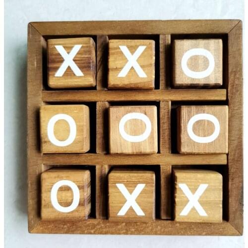 Tic Tac Toe Wood Coffee Tables Family Games for Living Room Rustic Table Decor Strategy Board Games