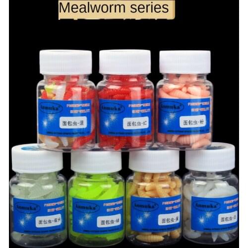 80/100/130pcs/Many Artificial Fishing Lures 20mm Red Worm Soft Bait Real Fishing Bait Fishing Tackle Red Earthworm Attract