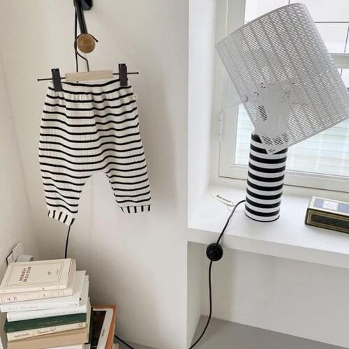 2021 Korean childrens clothing autumn strip boys and girls PP pants childrens striped pants baby elastic pants