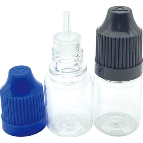 500pcs 5ml Clear PET Plastic Dropper Bottle Empty Bottles With Child Proof Cap E Liquid Vail