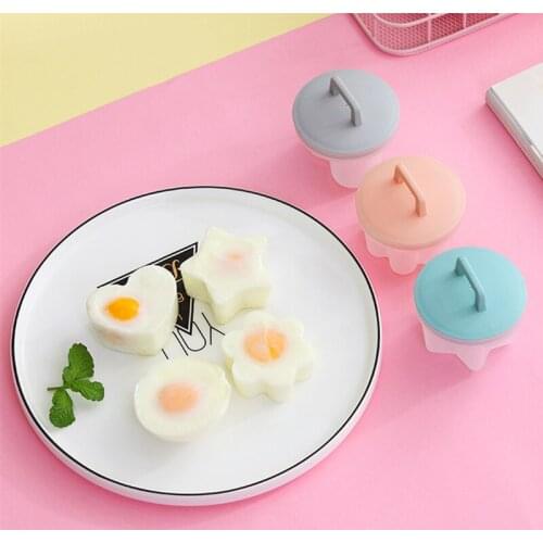 4 Pcs/set Mold Food Grade Soft Silicone Egg Poacher Breakfast Steamed Egg Mould Cook Poach Cup Kitchen Cook Tools Free Oil Brush