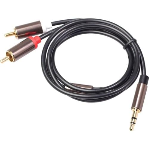 Hot Rca Cable Hifi Stereo 3.5Mm To 2Rca Audio Cable Aux Rca Jack 3.5 Y Splitter for Amplifiers Audio Car Aux Mobile Phone