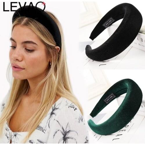 LEVAO Padded Headband for Women Thicken Hairbands Bezel Turban Velvet Sponge Headbands Girls Accessories Headwear