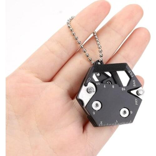 EDC Mini Multifunctional Portable Folding Stainless Steel Screwdriver Bit Rope Cutter Bottle Opener Ruler Outdoor Repair Tools